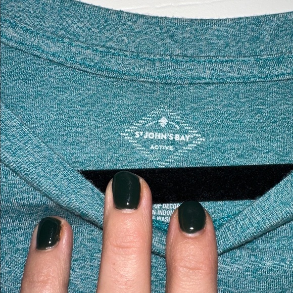 St. John's Bay Active Teal Short Sleeve Top size XL - Picture 3 of 7
